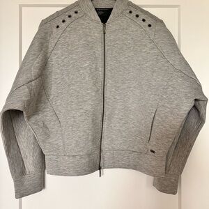 Armani Exchange Gray Zip-Up Sweater